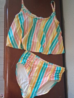 NWT Matilda Jane Pastel Striped Swim Two-Piece Set